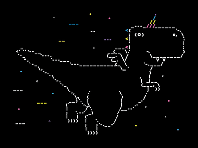 Dino Ascii 🎉 ascii ascii art coded art conference dino dinosaur dinounicorn illustration quirky t shirt text art unicorn