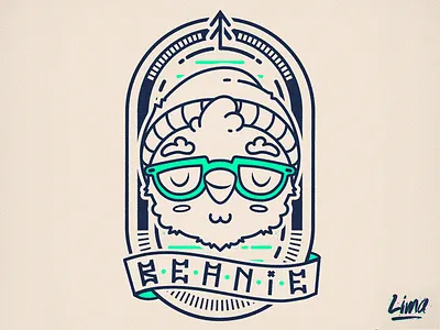 B // Beanie badge character illustrator lineart minimalist vector vectorart