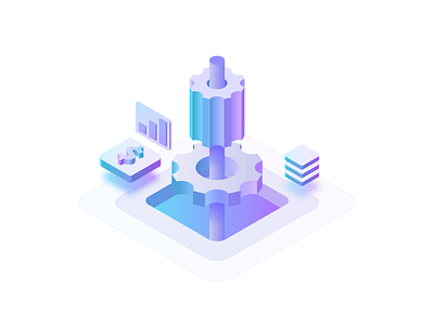 Icons for Spot Me web service blue cash flow icon illustration invite isometric money spot me vector violet