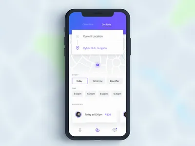 hiway adobexd app cab clean ios rideshare simple taxi ui