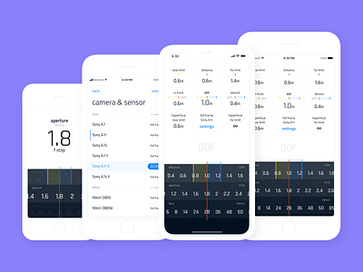 DOF Slider on iPhones app design dof interface ios iphone minimal ui
