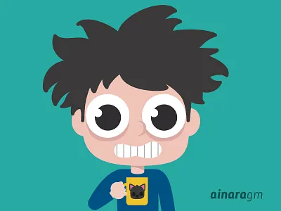 Coffee time boy coffee illustration sticker time