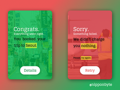 DailyUI #011 - Flash Message (Success/Error) 011 dailyui design error flashmessage flight green red success ui uidesign