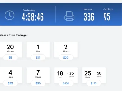 Computer Kiosk App cards gradients ui ux xd