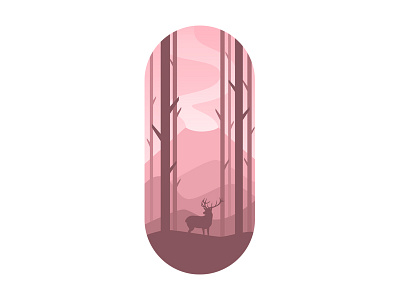 Forest & Volcano gradients photoshop rebound silhouette vector woods