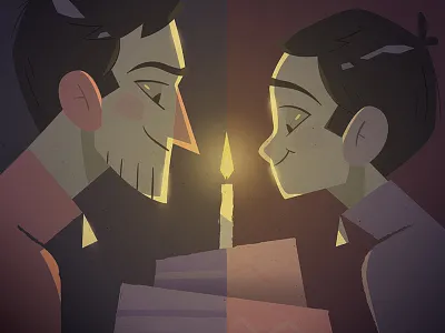 Birthday 🎂 🥂 age birthday boy cake candle flame gaspard illustration light old young