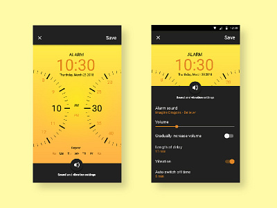 Alarm concept alarm android clock mobile ui