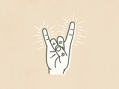 Rock On hand illustration illustrator rock on vector vintage