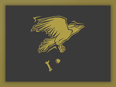Raven illustration animal bird bones church gold illustration illustrator raven vector