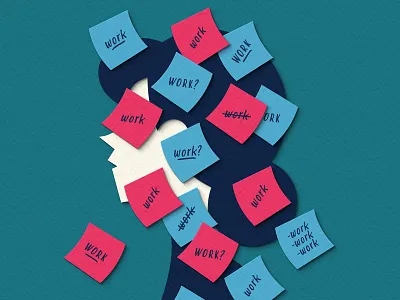 You Better Work digital illustration paper paper art paper craft paper cut papercraft papercut post its woman work