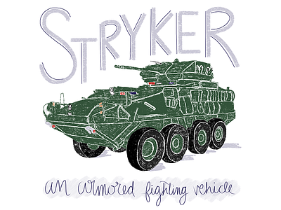 71/100: | STRYKER | america art arts design digital art digital drawing digital illustration drawing graphic design icon illustration ipad lettering military procreate sketch stryker us military usa vector