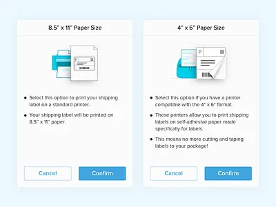 Shipping Label Settings - Popups fold graphics illustration peel peel off popups printer shipping label shipping label settings sticker