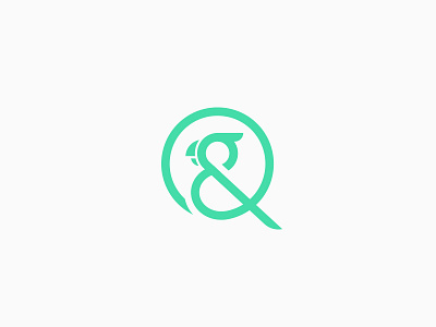 Q x Ampersand x Parrot ampersand icon logo mark parrot q