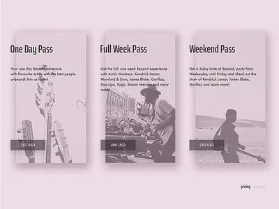 Daily UI #30 - Pricing 030 daily u music pricing design ui design