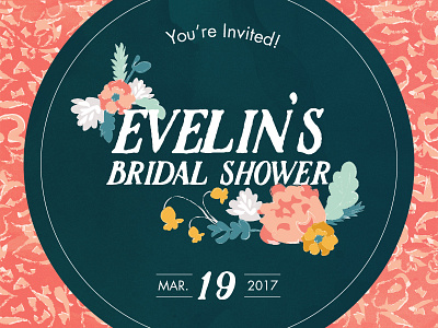 Bridal Shower Details bridal bridal shower bride floral flowers illustration invitation invite pattern wedding