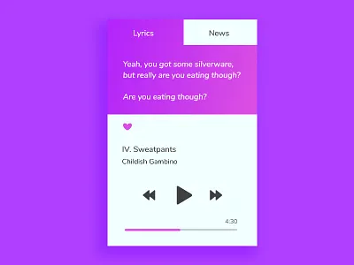 Music Player 009 dailyui