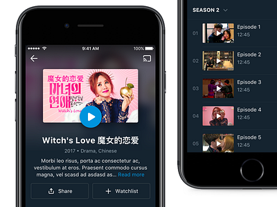 TV Show details ios movie play show streaming tv ui