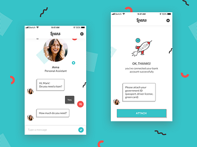 Loans mobile app app chat design finance loans mobile ui ux