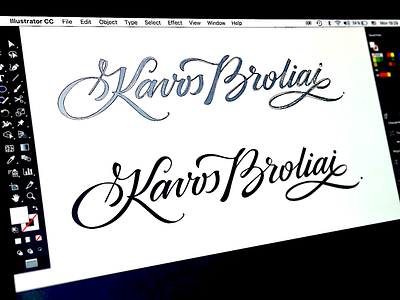 Kavos Broliai branding classic coffee flow logo process rough script solid