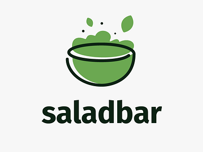 Saladbar green healthy icon illustration line logo open source salad