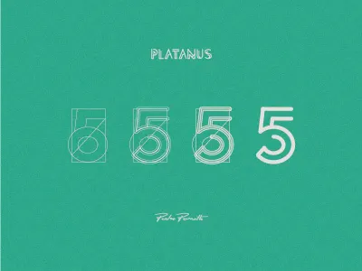 Platanus "5" brand grid letra logo logotype tipografia typography