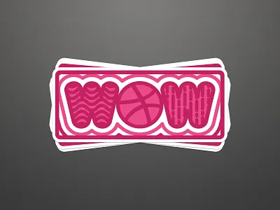 WOW - Dribbble Sticker Playoff dribbble fun lettering pattern sticker wow