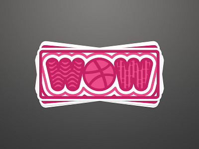 WOW - Dribbble Sticker Playoff dribbble fun lettering pattern sticker wow