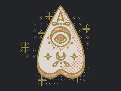 Sneak Peek board distressed halftones illustration illustrator mystic oracle ouija retro vintage