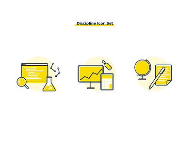 Discipline Icon Set degree design discipline icon