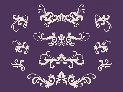 Vintage Ornaments Collection classic decorative design floral ornamentation ornaments set vector vintage