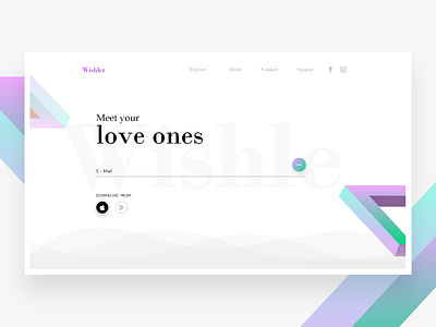Wishler - Dating App landing page concept 2018 app dating design trends ui ux web