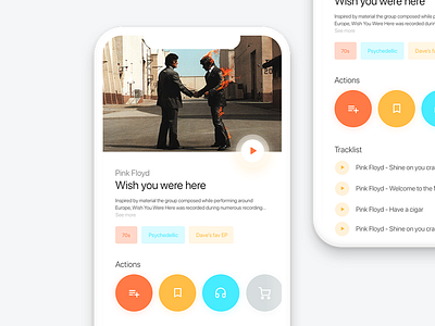 Album Overview album app flat information iphone x music overview pink floyd player