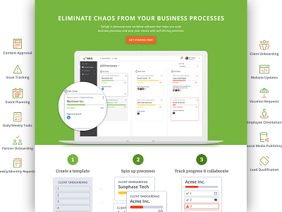 Tallyfy Landing Page Redesign redesign ui ux website workflow