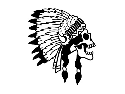 Skull Headdress drawing headdress illustration skull tattoo western