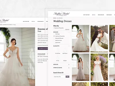Raffine Bridal bridal fashion gown minnesota ui user experience ux web design website wedding