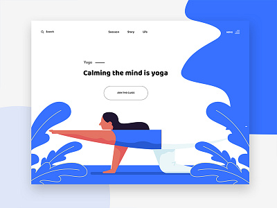 Yoga - web ui concept creative design good design header exploration illustration minimal ui ux web design web illustration yoga web design