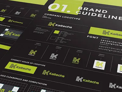 Kaltechs brand gradient green hunap hunapstudio k letter logo