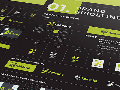 Kaltechs brand gradient green hunap hunapstudio k letter logo