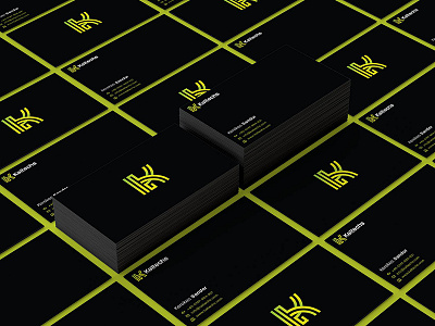 Kaltechs business card brand gradient green hunap hunapstudio k letter logo
