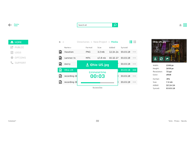 Daily UI Challenge 014 cloud computing cumulous daily ui challenge dailyui dashboard day 14 file viewer storage timer ui design web design