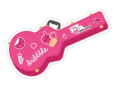 Dribbble Gig case dribbble guitar guitar case illustration love music rebound sticker