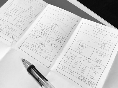 Intial Sketches for Website landing page pencil sketch web wireframe