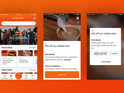 Student Offers app app dates deals discount flow lectures student student life ui ux