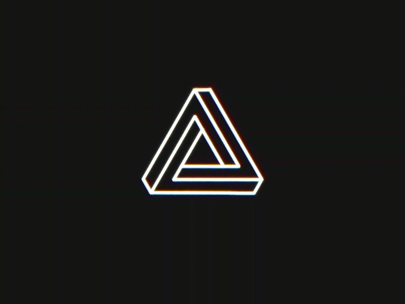 Infinite 3 after effects animation black and white impossible shape impossible triangle infinite line art loop