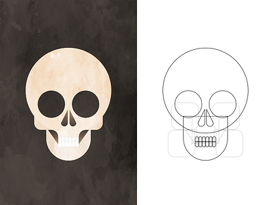 Geometric Skeleton Illustration bone dead drawing flat geometric grid icon illustration minimal skull texture