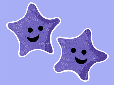 Starfish Friends animals cute for kids friends ocean purple sea seastar starfish vector violet