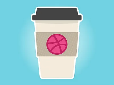 Dribbble + Coffee coffee dribbble illustration rebound sticker sticker mule stickermule