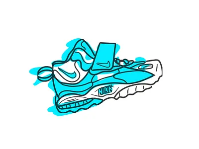 Happy Air Max Day! air cyan feet foot illustration line max nike shoes speed tennis turf