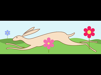 Fleeting Spring art flowers graphic design hare illustration illustrator landscape photoshop spring visual design