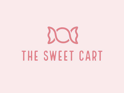 The Sweet Cart logo candy drawing icon illustration logo lollies pink sweets wrapper